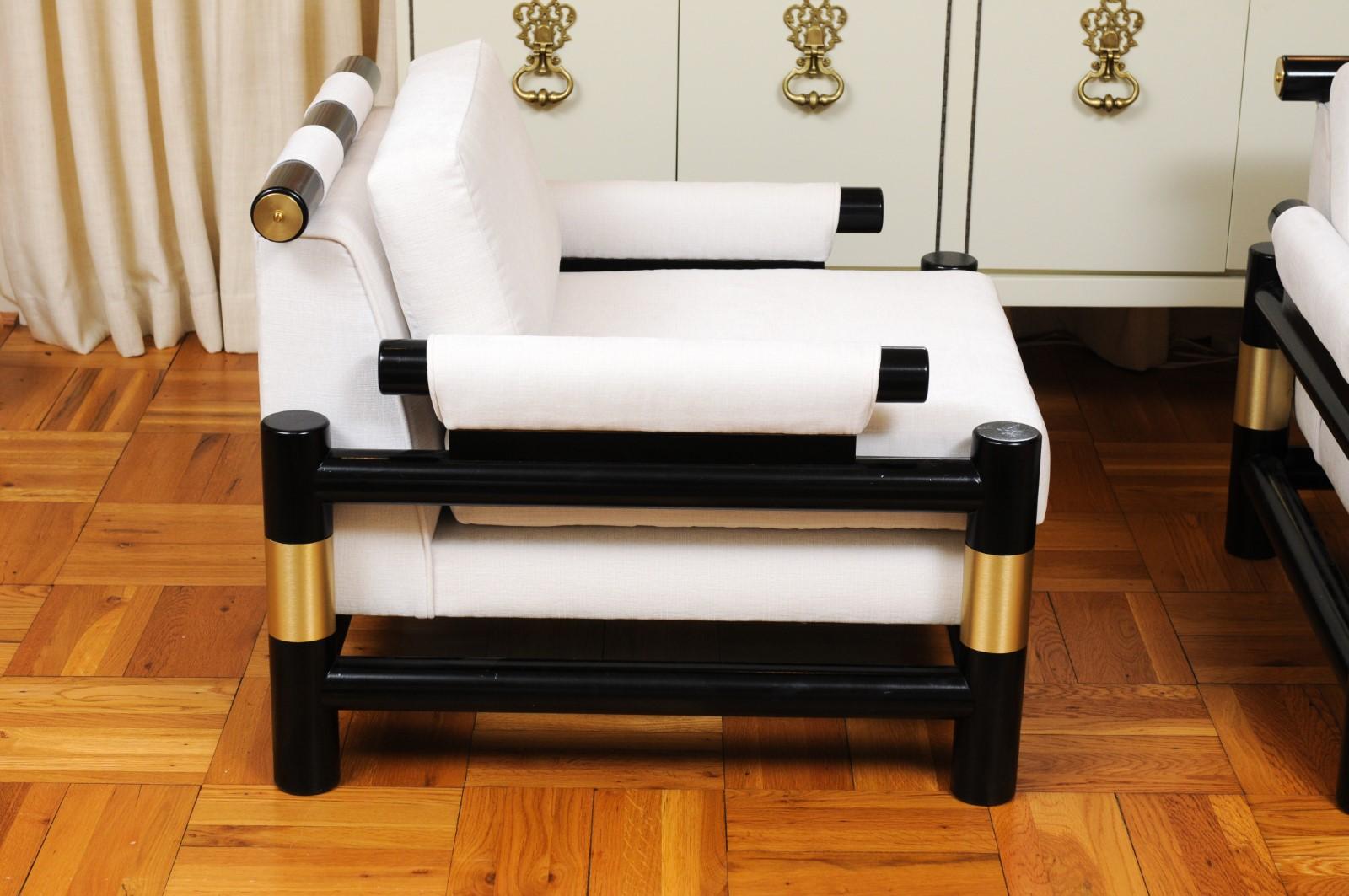 Ensemble époustouflant de 4 fauteuils club flottants The Moderns Pagoda par Baker, circa 1980 en vente 7