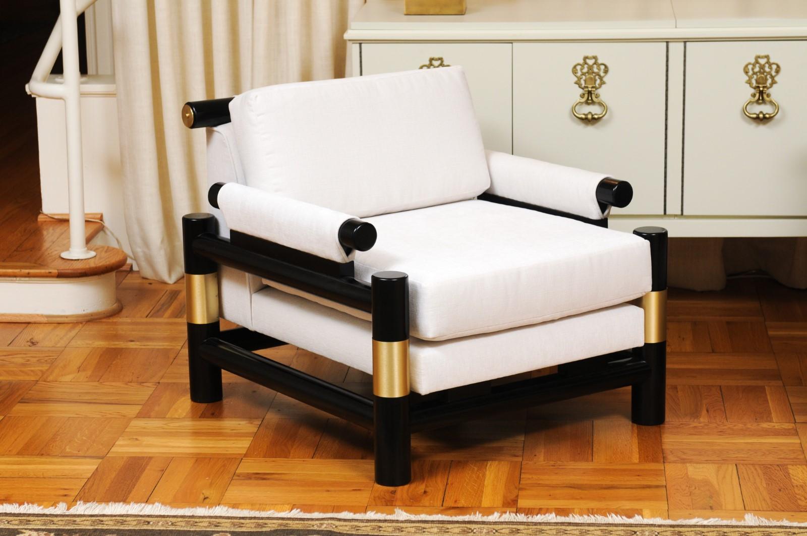 Moderne Ensemble époustouflant de 4 fauteuils club flottants The Moderns Pagoda par Baker, circa 1980 en vente