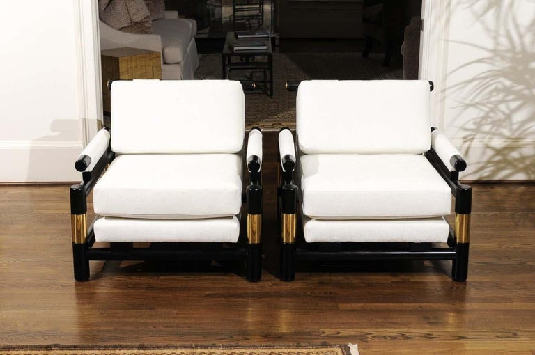 Late 20th Century Breathtaking Set of 4 Modern Floating Pagoda Club Chairs by Baker, circa 1980 For Sale