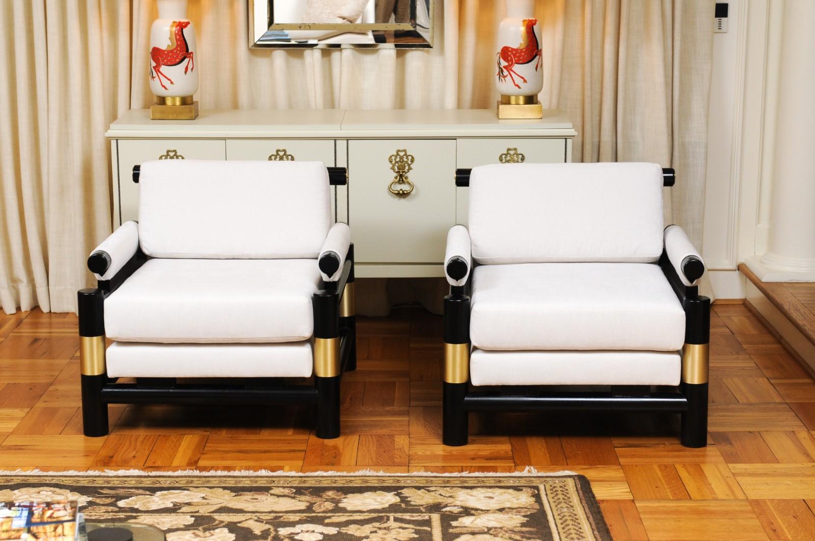 Ensemble époustouflant de 4 fauteuils club flottants The Moderns Pagoda par Baker, circa 1980 Excellent état - En vente à Atlanta, GA