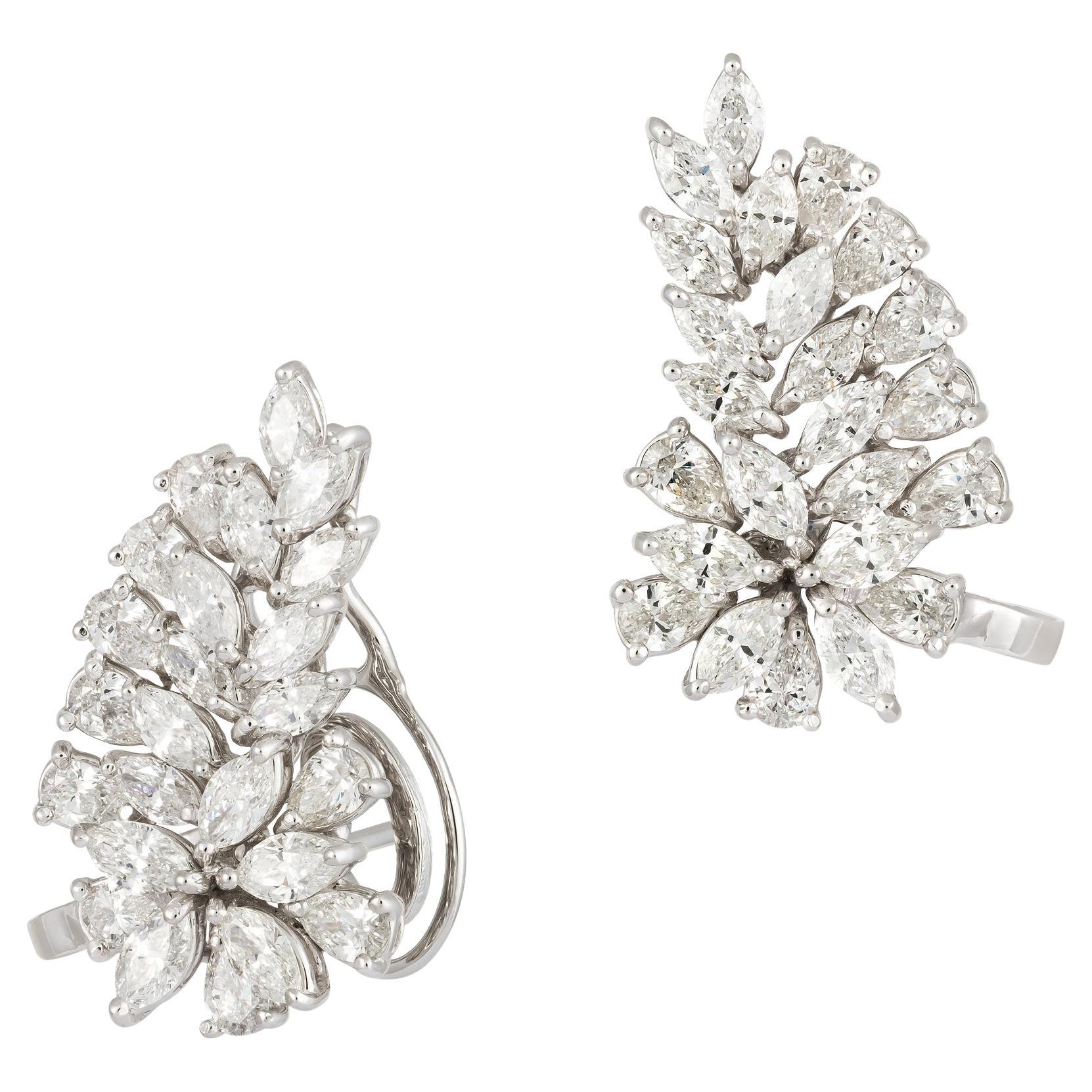 Breathtaking Studs White Gold 18K Earrings Diamond For Her For Sale