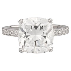 Breathtaking Tiffany & Co. 4.05ct Cushion Cut Diamond Ring