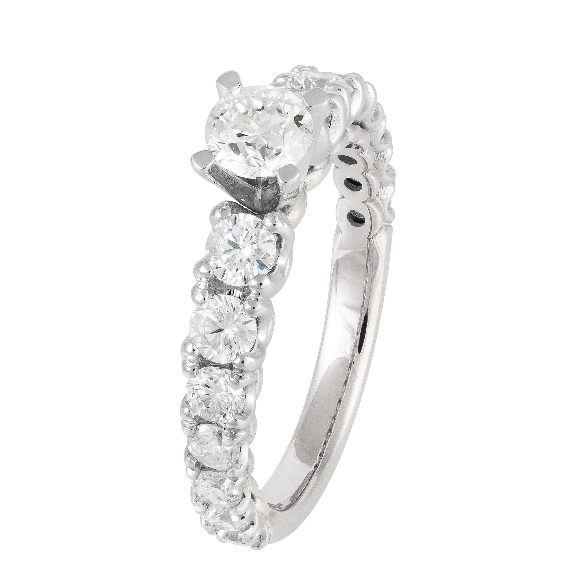 For Sale:  Breathtaking White 18K Gold White Diamond Ring For Her 2