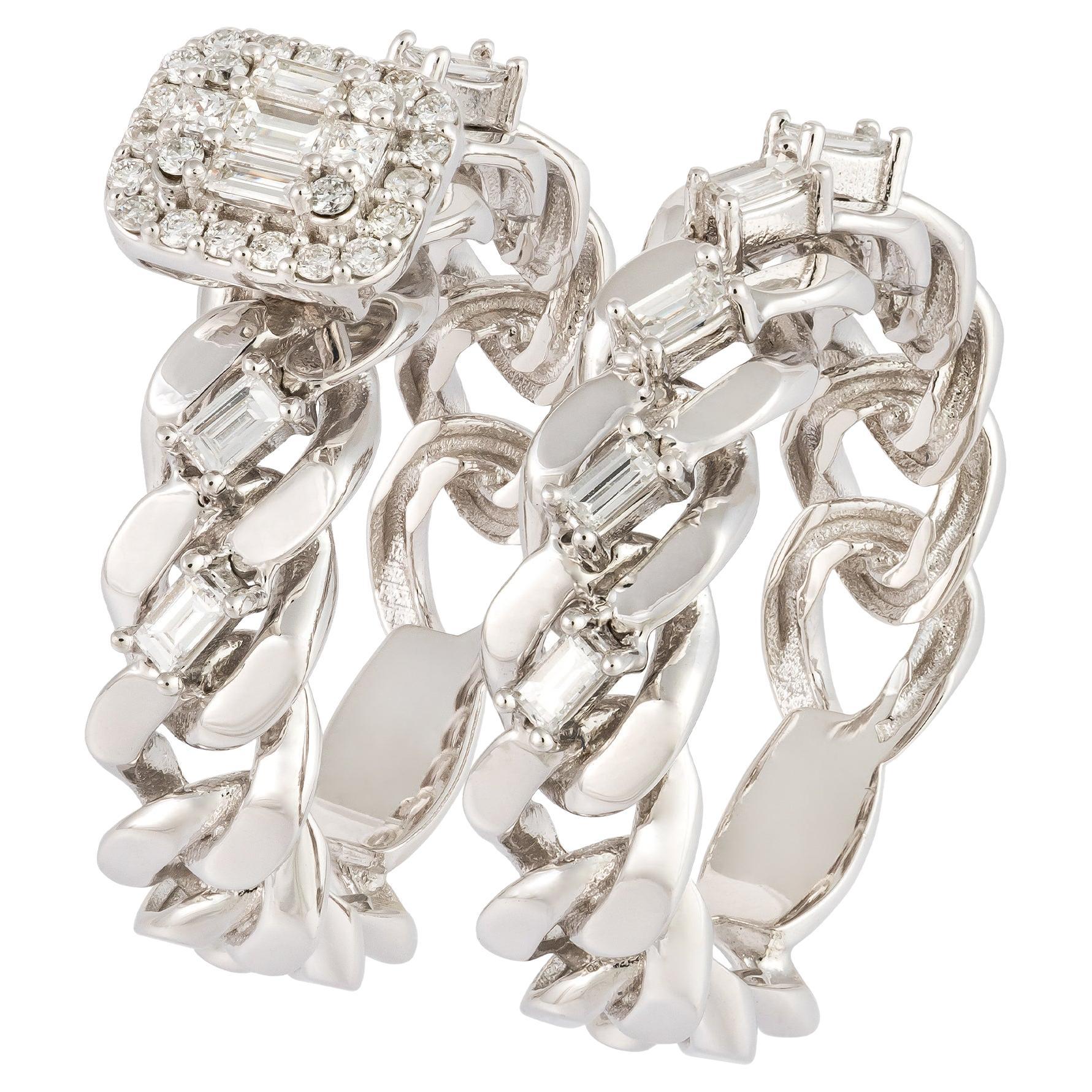 For Sale:  Breathtaking White 18K Gold White Diamond Ring For Her