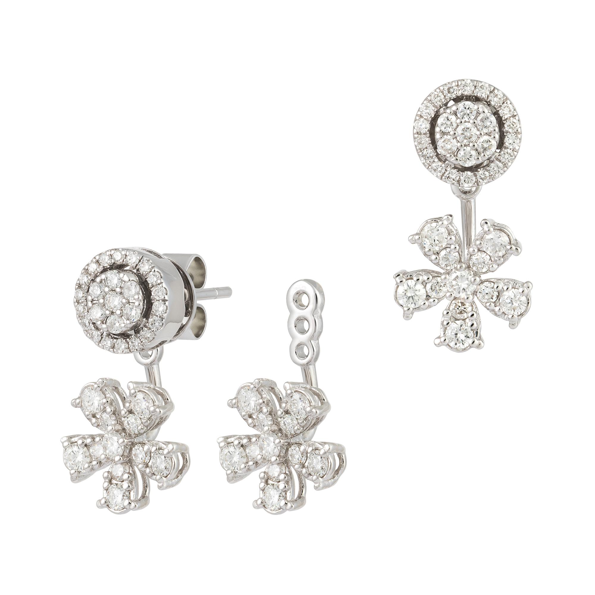 Breathtaking White Gold 18K Earrings Diamond for Her In New Condition For Sale In Montreux, CH
