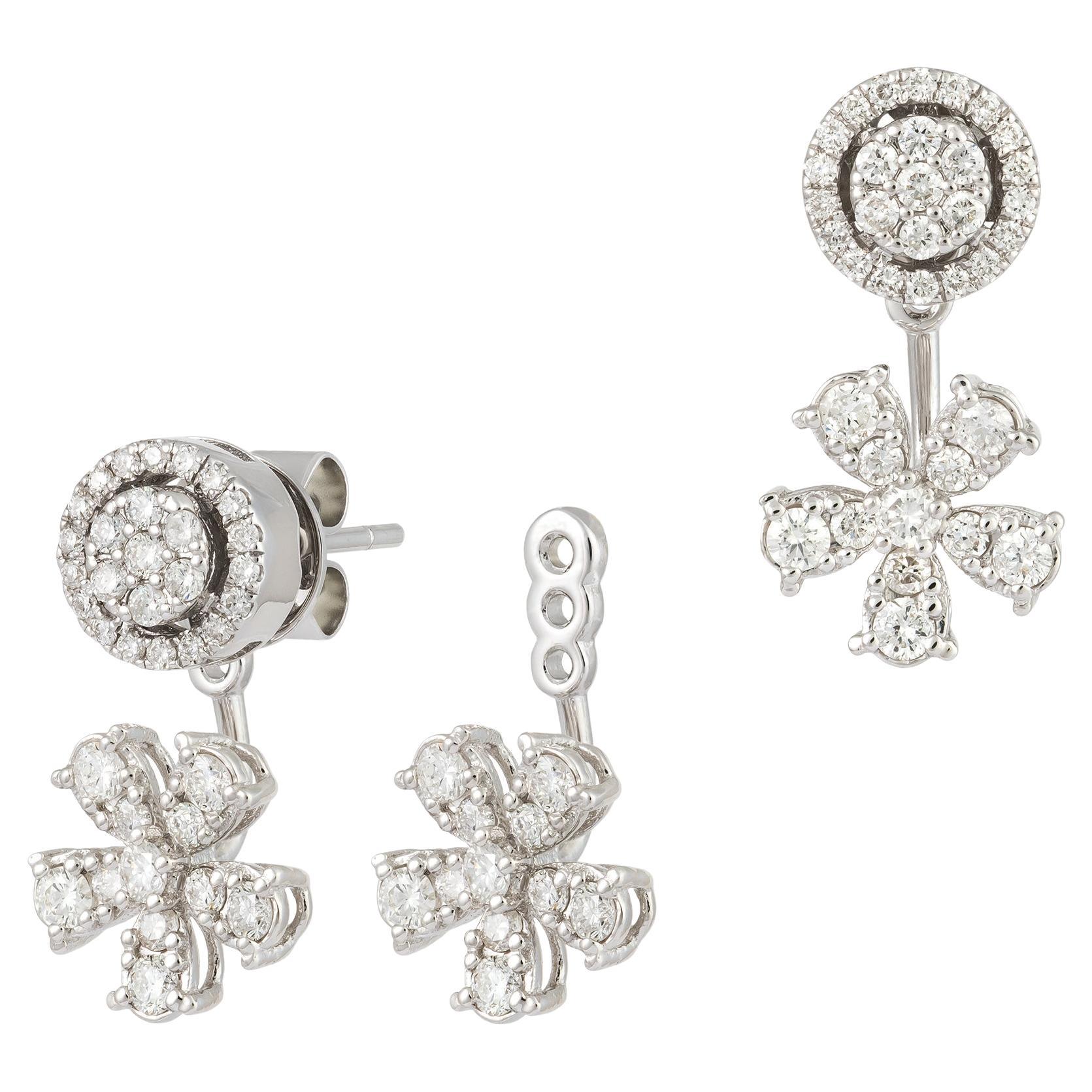 Breathtaking White Gold 18K Earrings Diamond for Her