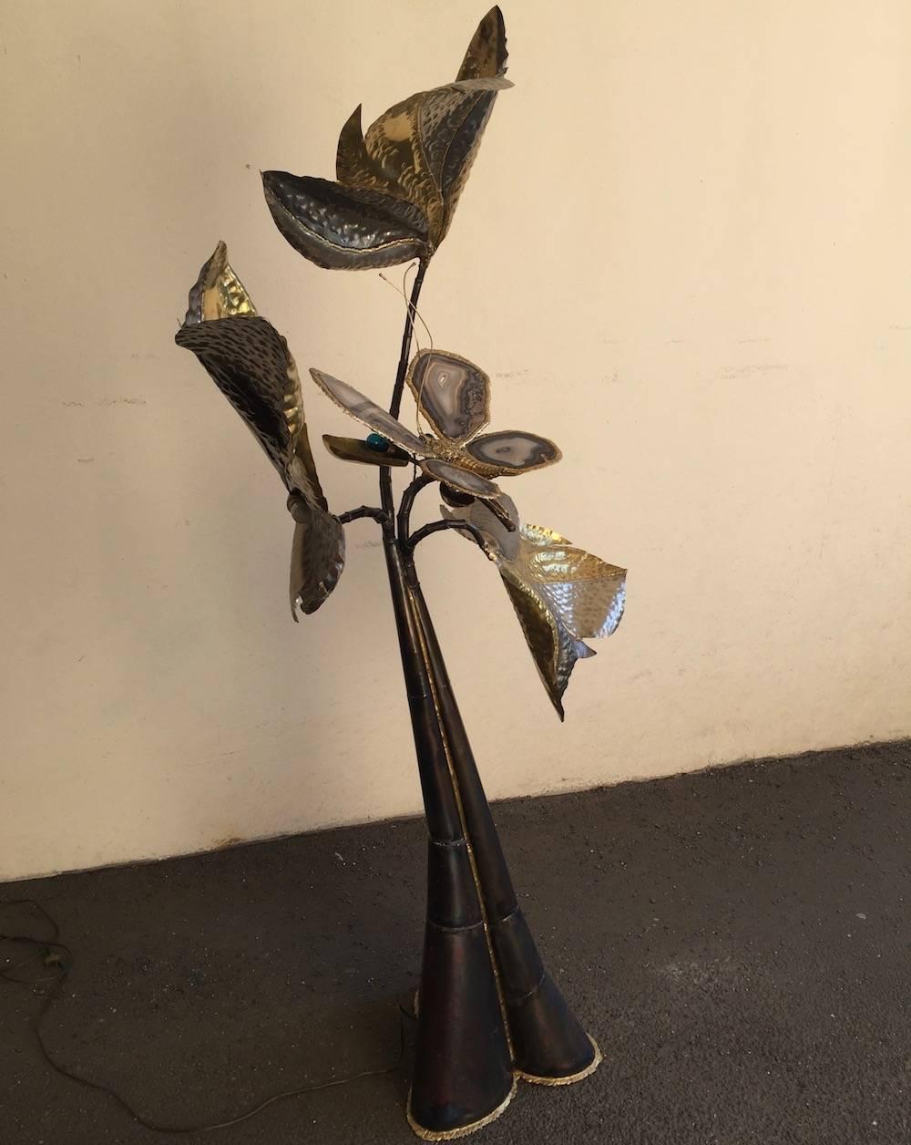 Hollywood Regency Breathtaking Unique Illuminated Sculpture or Floor Lamp by Artist Isabelle Faure For Sale