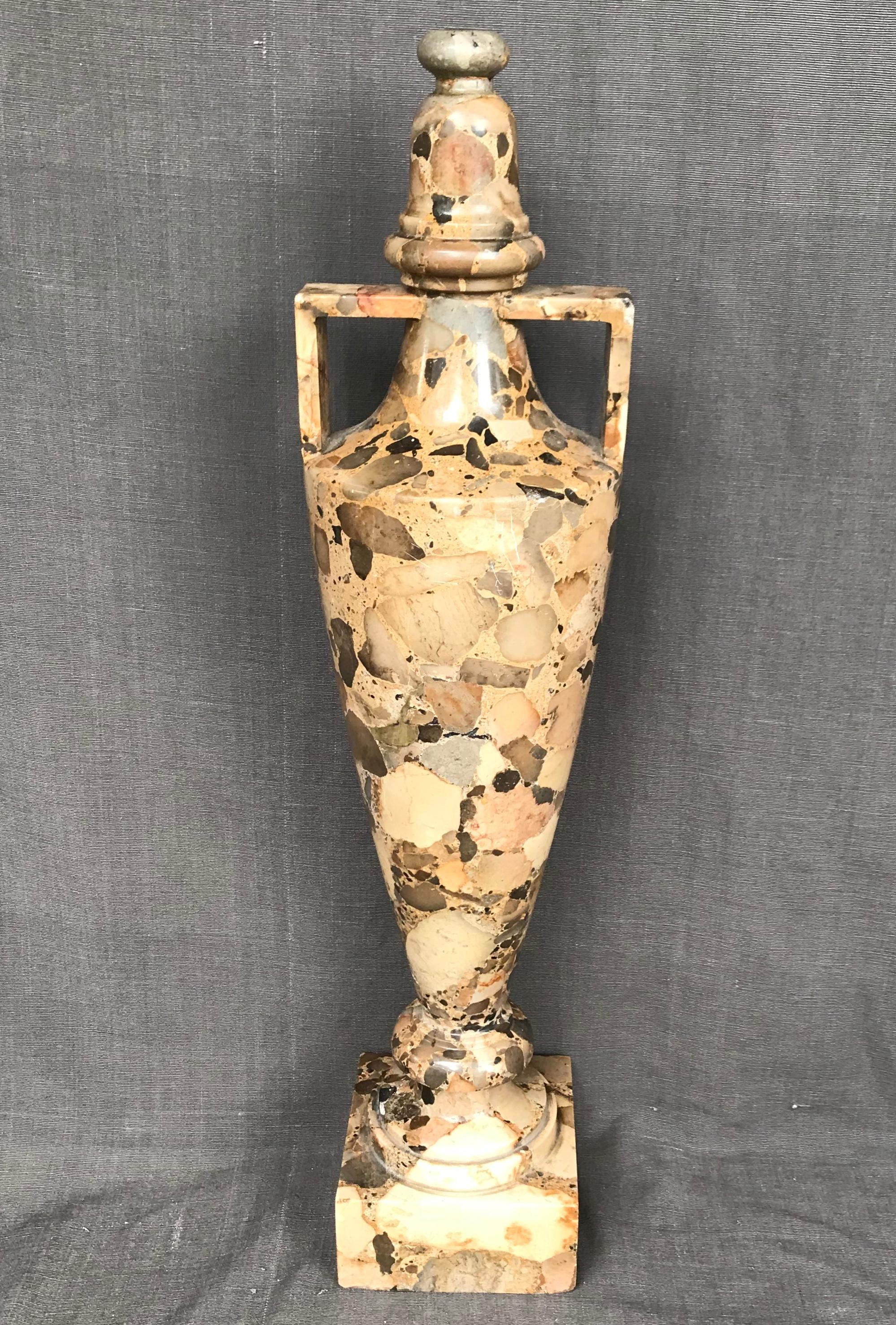 Charles X Breccia Marble Amphora Urn For Sale