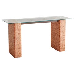 Konsolentisch aus Breccia Pernice-Marmor mit Glasplatte, Italien 1970er Jahre