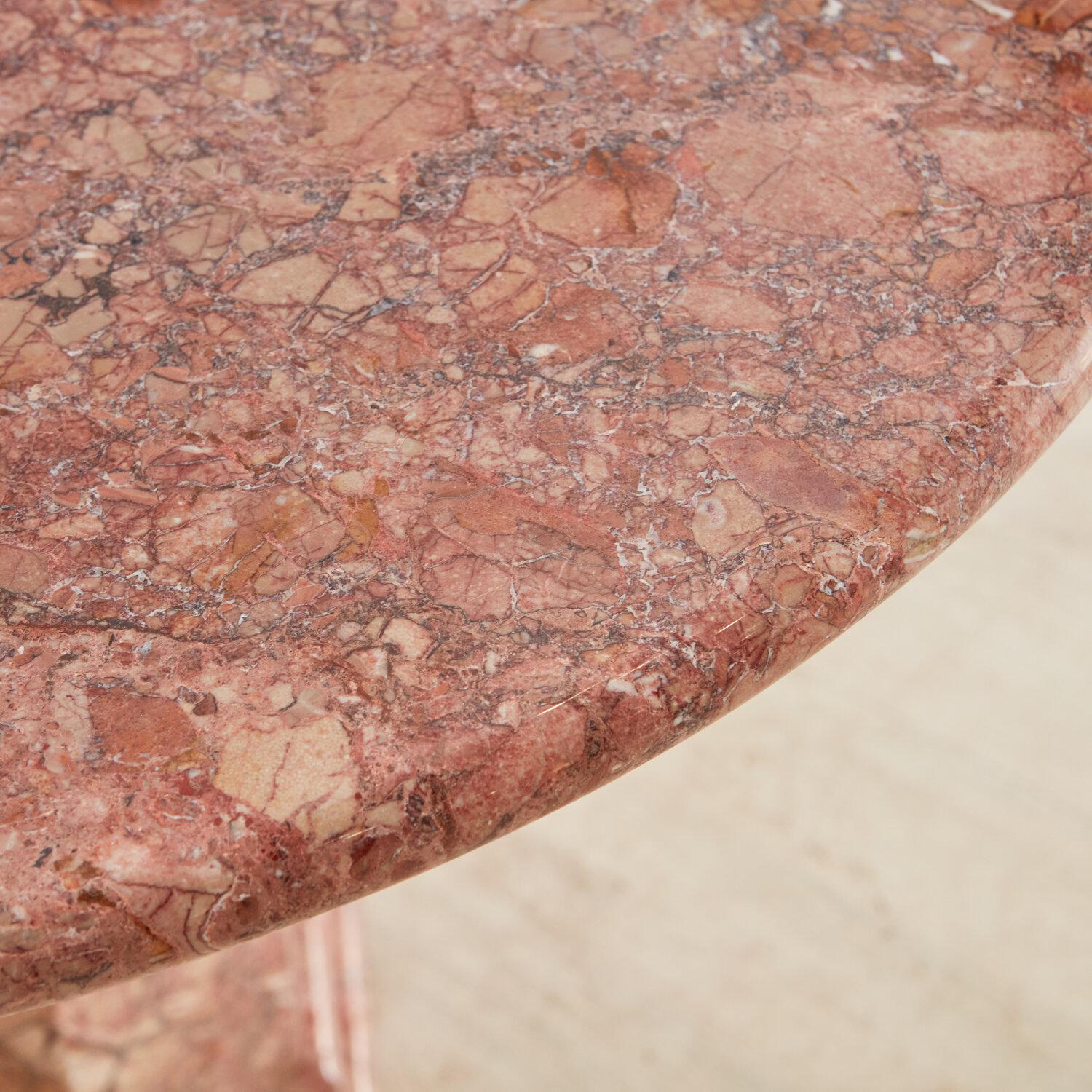 Breccia Pernice Marble Table with Hexagon Mitered Edge Base In New Condition In Chicago, IL