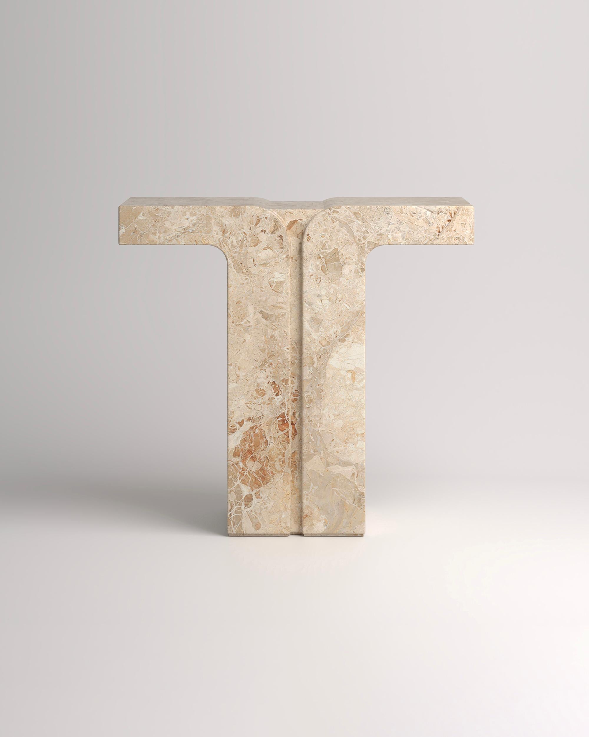 Moderno Breccia Pernice T-02 Marble Console by Serafini in vendita