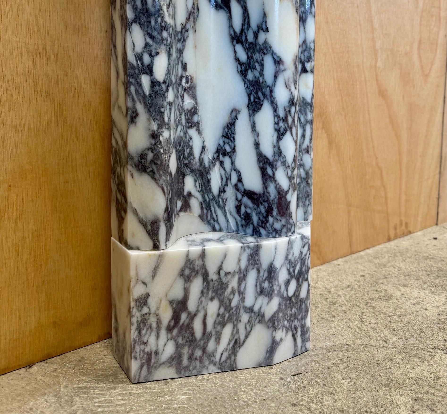Northern Irish Breccia Viola Marble Bolection Mantel Fireplace by Ryan And Smith For Sale