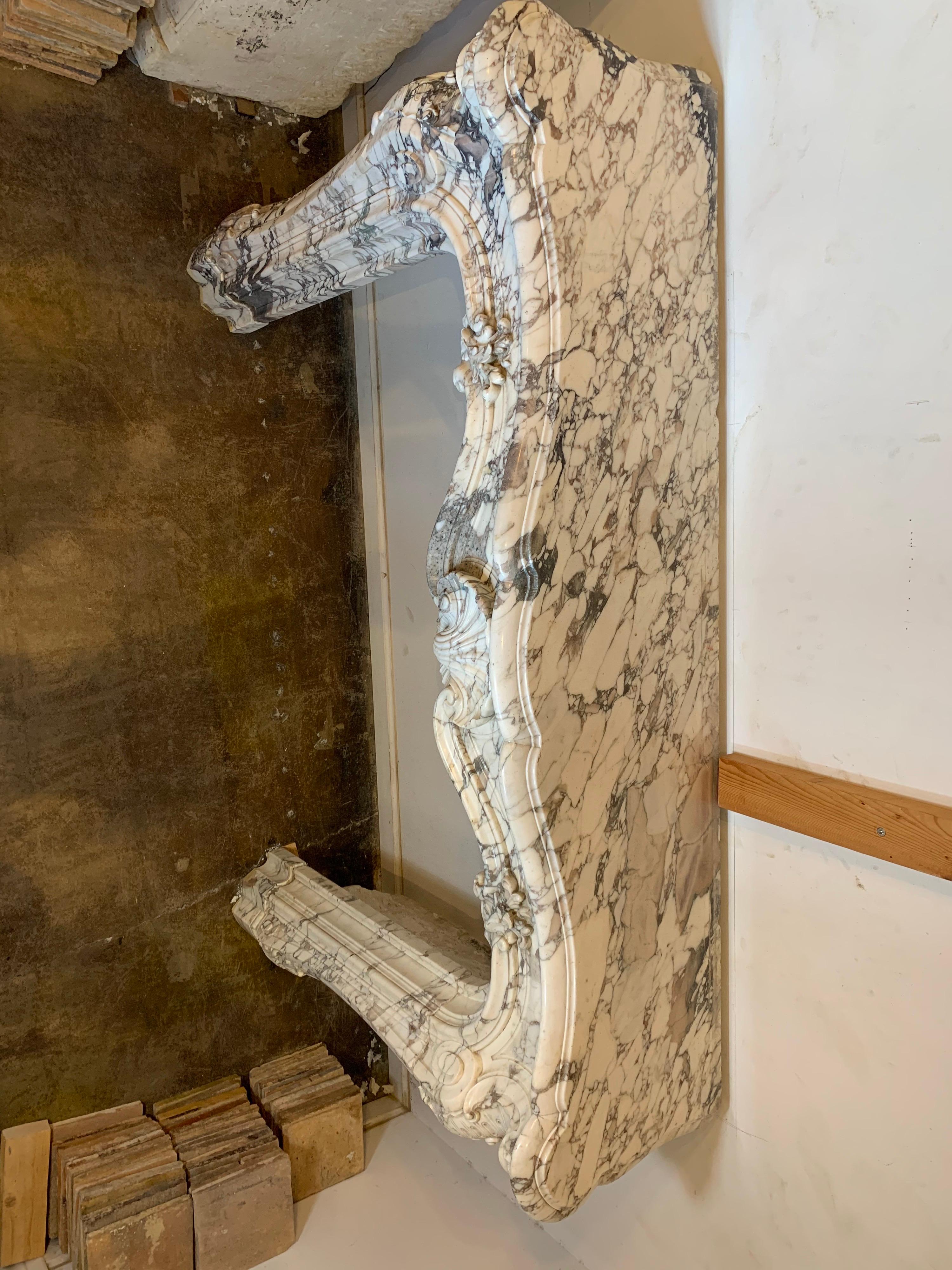 18th Century Breche Marble Fireplace from Italy For Sale 3