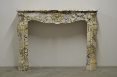 Breche Marble Louis XV Fireplace Mantel