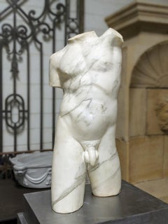 Breche Marble Sculpture of a Nude Male Torso