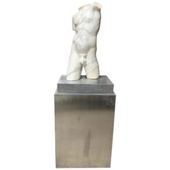 Breche Marble Sculpture of a Nude Male Torso