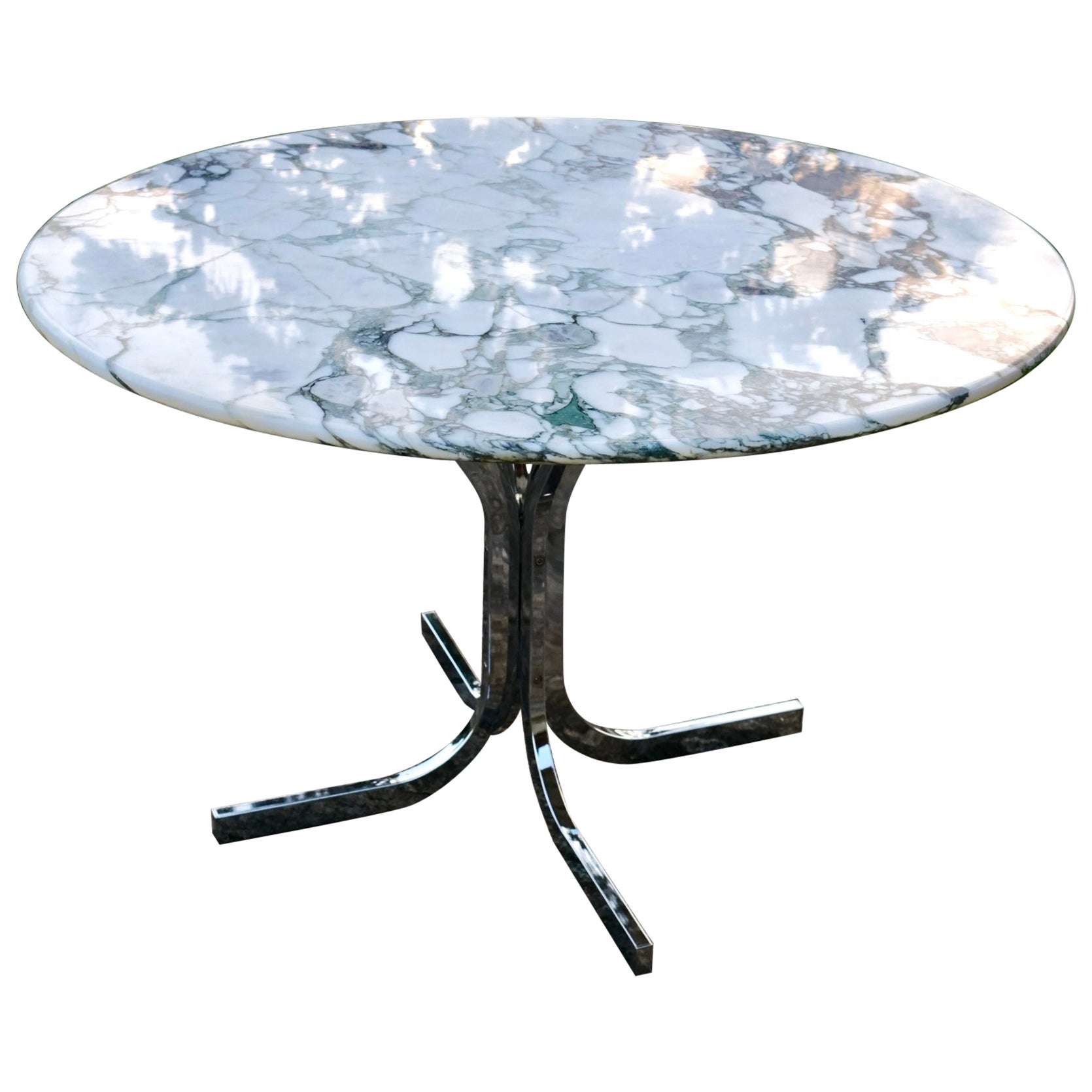 Mesa de comedor de mármol Breche Medici, Italia, años 70 en venta