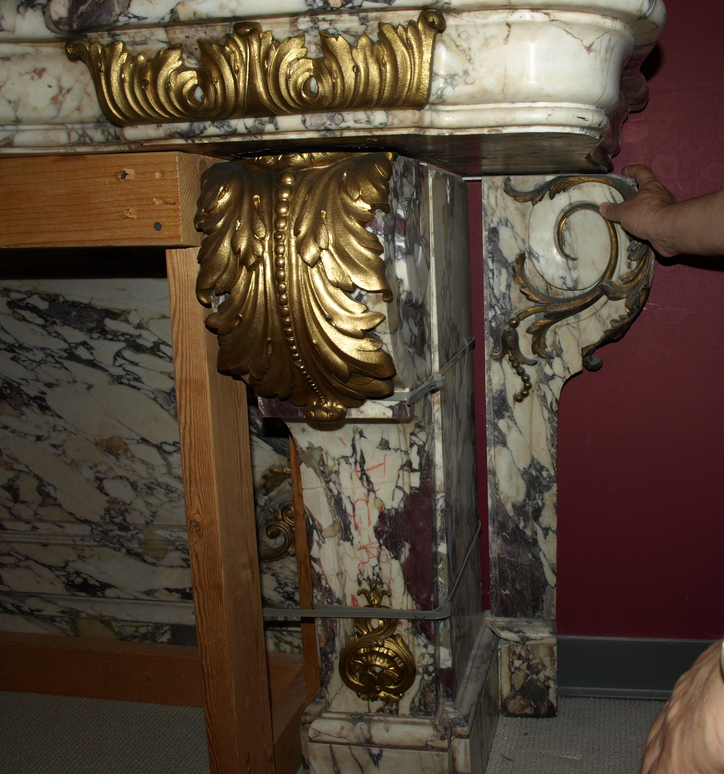 French Breche Violette Marble Console For Sale