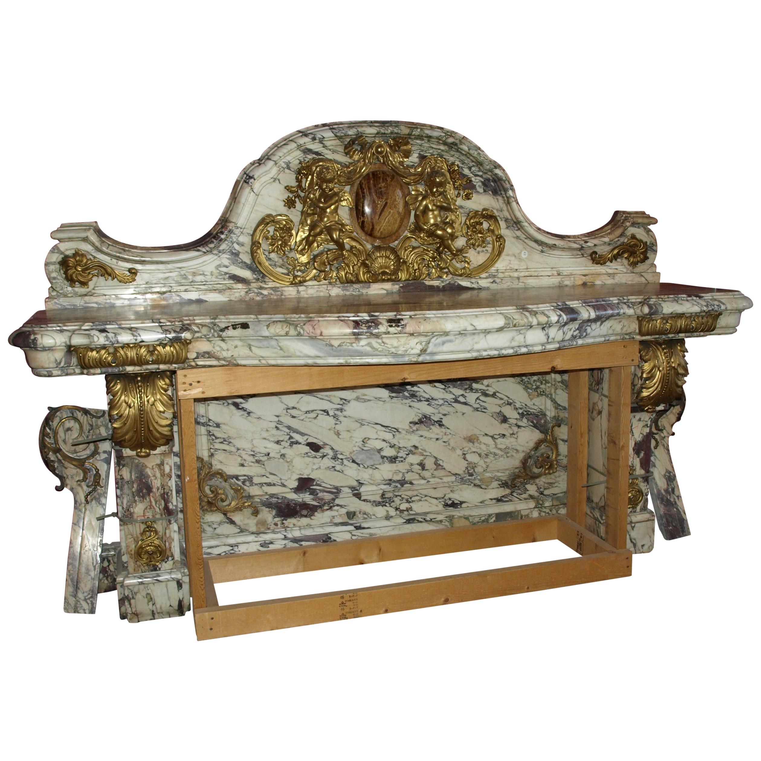 Breche Violette Marble Console For Sale