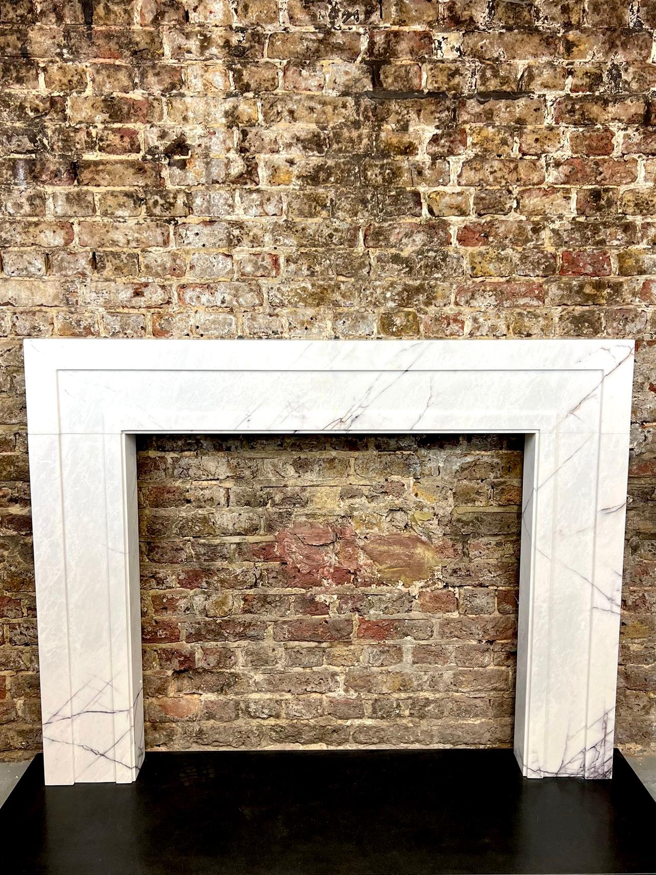 Breche Violette Marble Fireplace Mantlepiece.
Recently created. This is one of 2 available made from original Breche Marble. 
