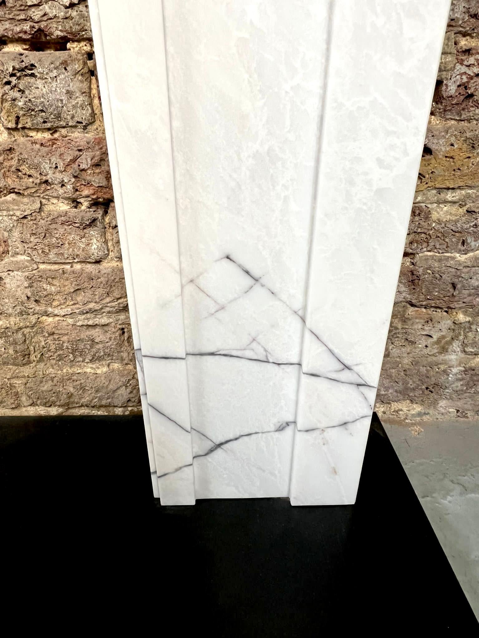 English Breche Violette Marble Fireplace Mantlepiece