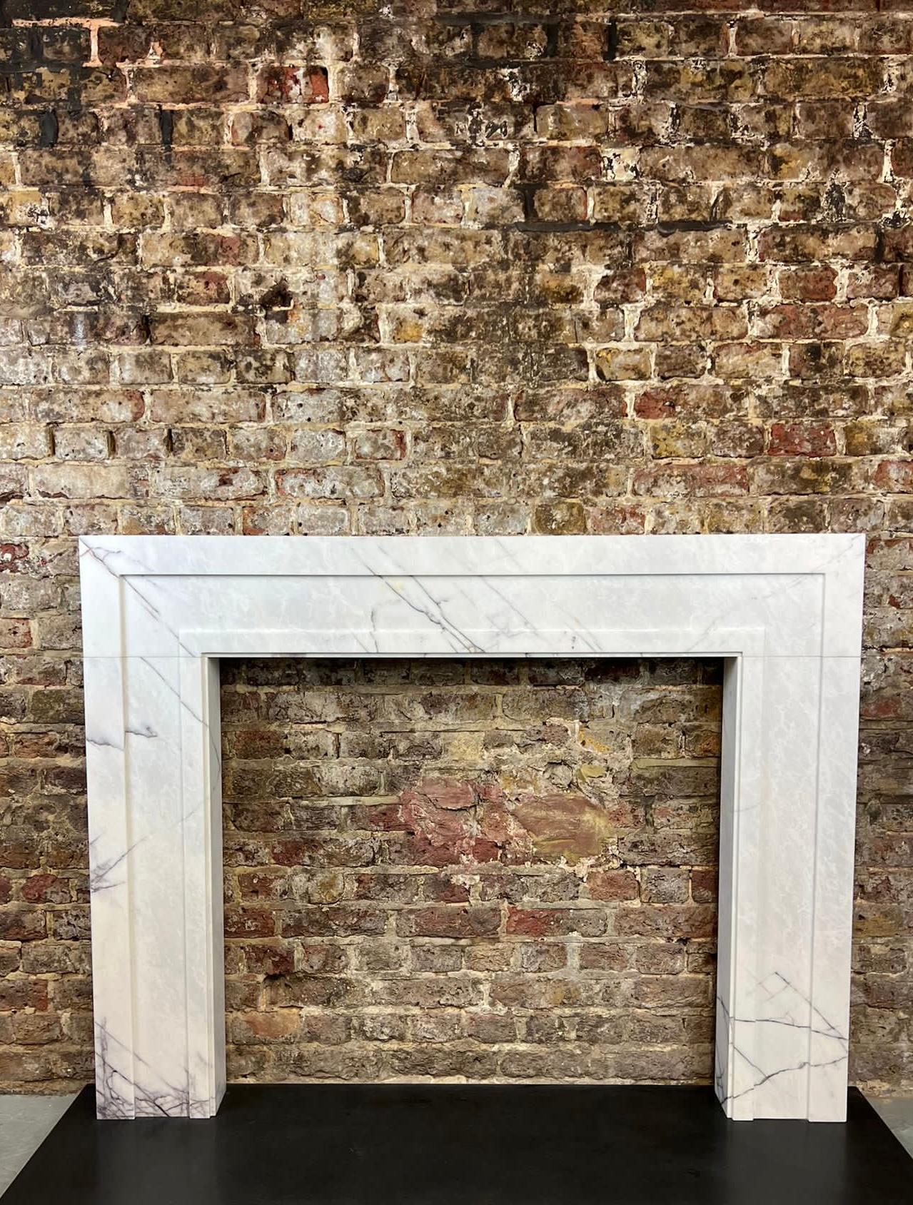 Contemporary Breche Violette Marble Fireplace Mantlepiece