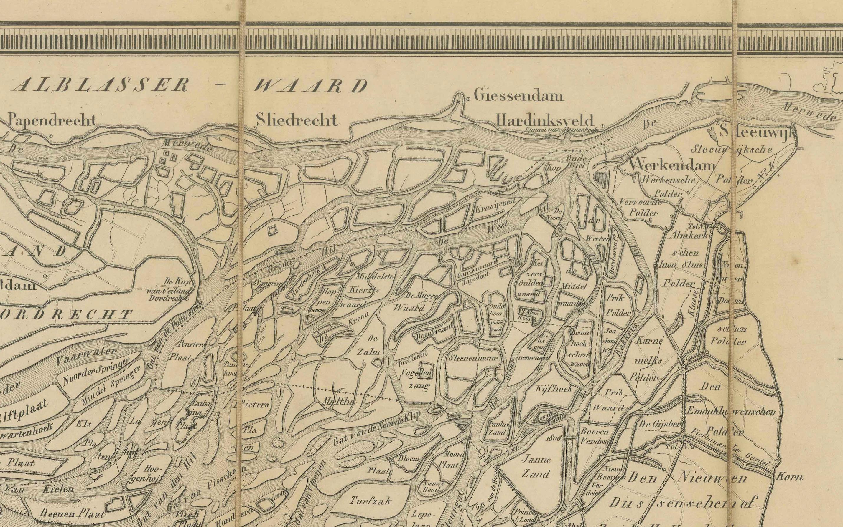 Breda North Brabant Map 1842 – Antique Dutch Folding Map

This antique folding map, titled “Kaart van het Arrondissement Breda in de Provincie Noord-Braband”, depicts the city of Breda and its surrounding arrondissement in the Dutch province of