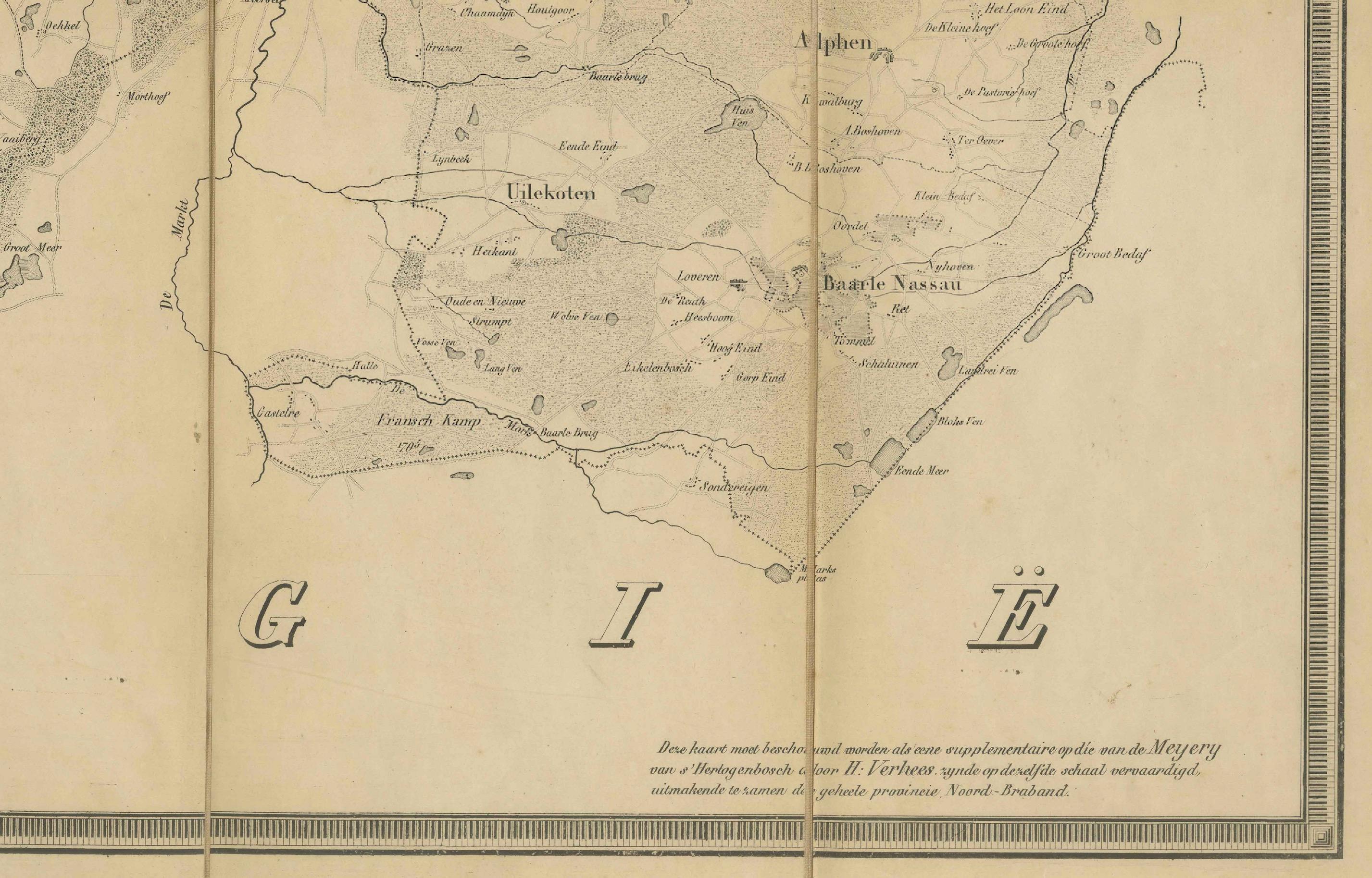 Paper Breda North Brabant Map, Published in 1842 – Antique Dutch Folding Map For Sale