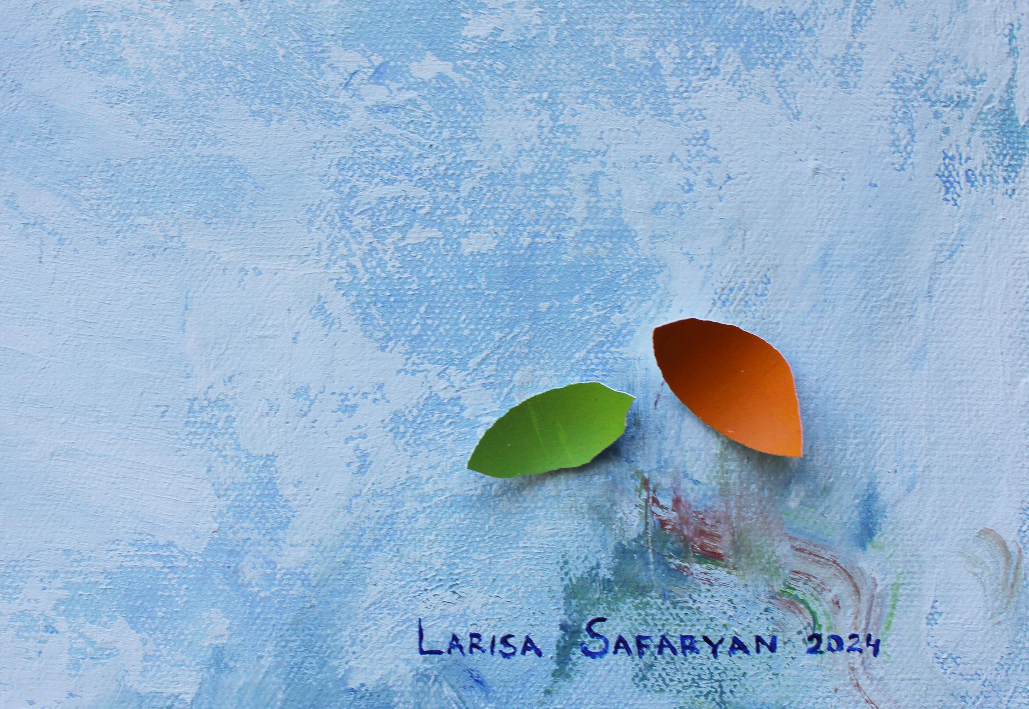 Breeze von Larisa Safaryan  Acrylfarbe und Eierschalen auf Leinwand (Gemalt)