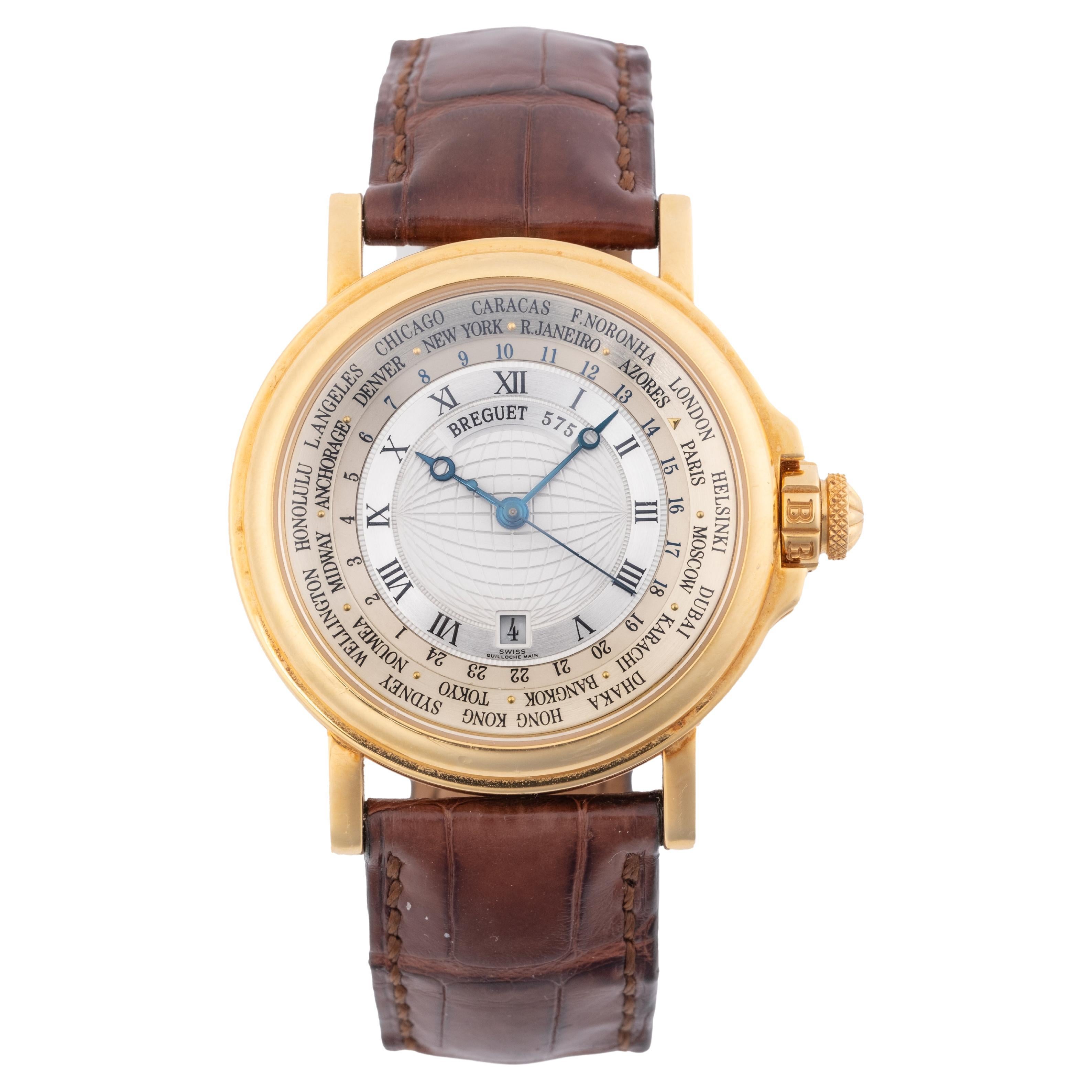 Breguet 18K Gold Automatic Worldtime Wristwatch For Sale