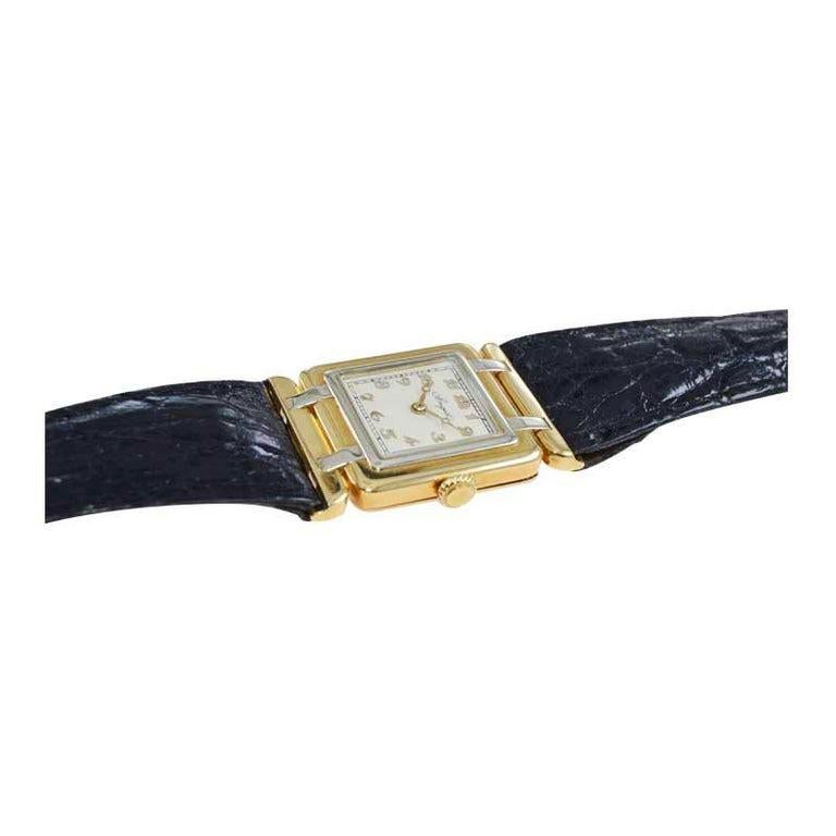Breguet 18Kt. Yellow and White Gold Art Deco Watch with Articulated Lugs, 1930's For Sale 10