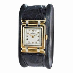 Breguet 18Kt. Yellow and White Gold Art Deco Watch with Articulated Lugs, 1930's