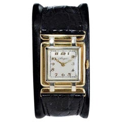 Breguet 18Kt. Yellow and White Gold Art Deco Watch with Articulated Lugs, 1930's