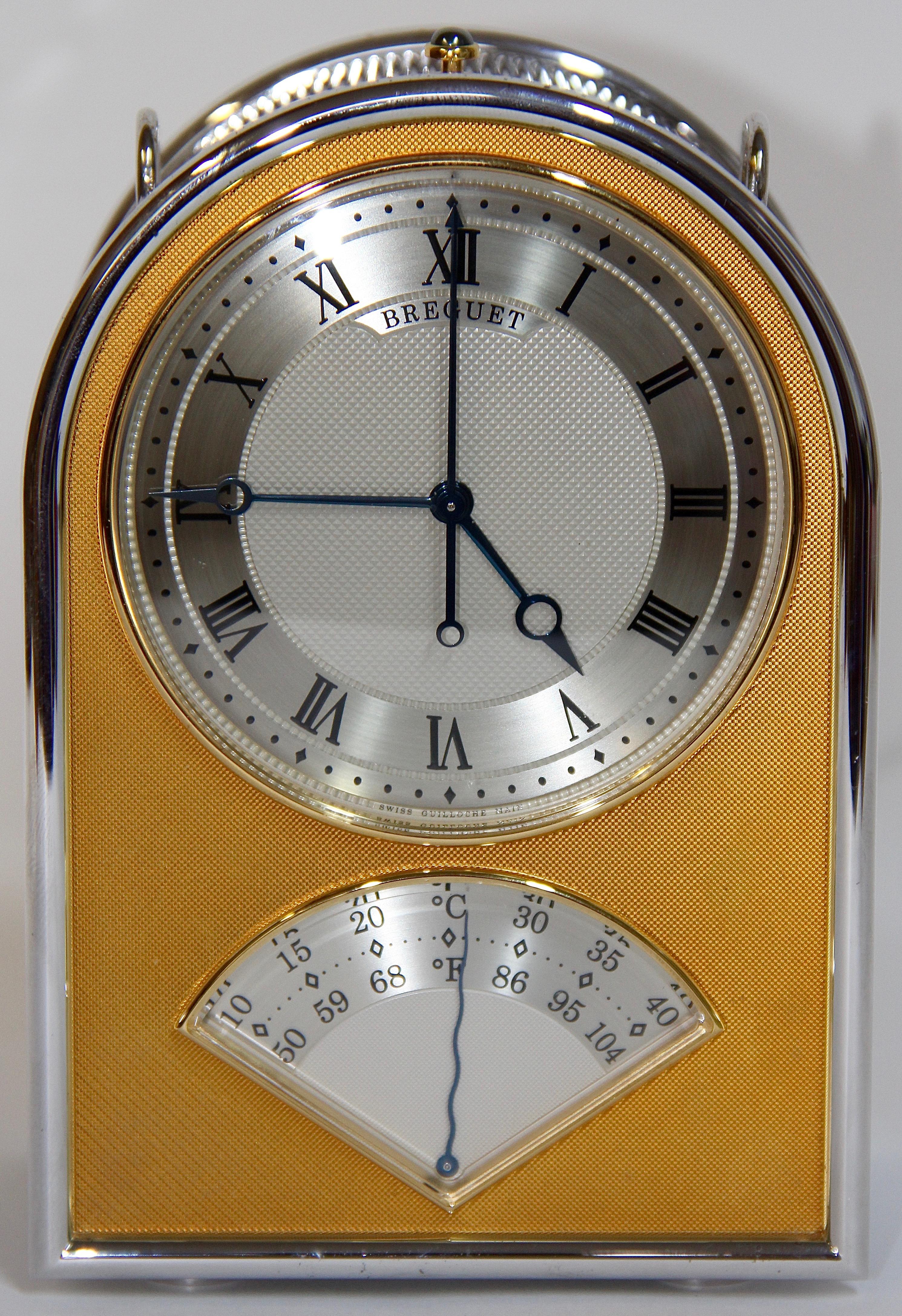 Breguet-Uhr 6190AG12 Grande Complication. Vollständiger Satz!
Limitierte Sonderausgabe. Wird nur an ausgewählte Kunden verkauft.
Neupreis über 40.000 Euro.

Sterling Silber, ausgestattet mit einem Thermometer mit einer Skala von Celsius und