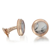 Breguet Cadran Guilloche Round Shape Cufflinks 18K Rose Gold YB4590