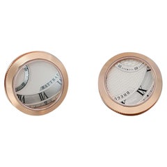 Breguet Cadran Guilloche Boutons de manchette ronds en or rose 18 carats YB4590
