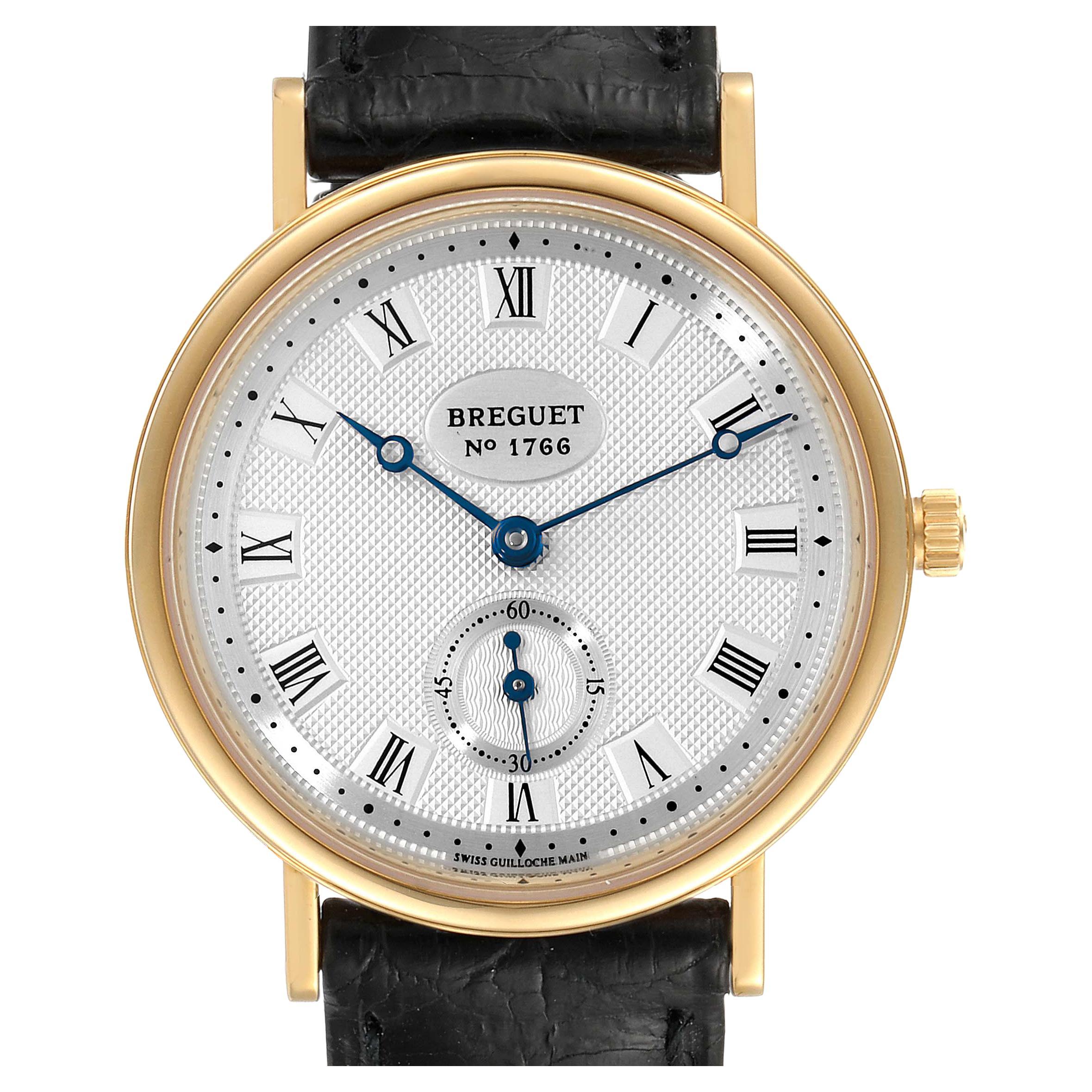 Breguet Classique 18K Yellow Gold Silver Dial Mens Watch 3910BA