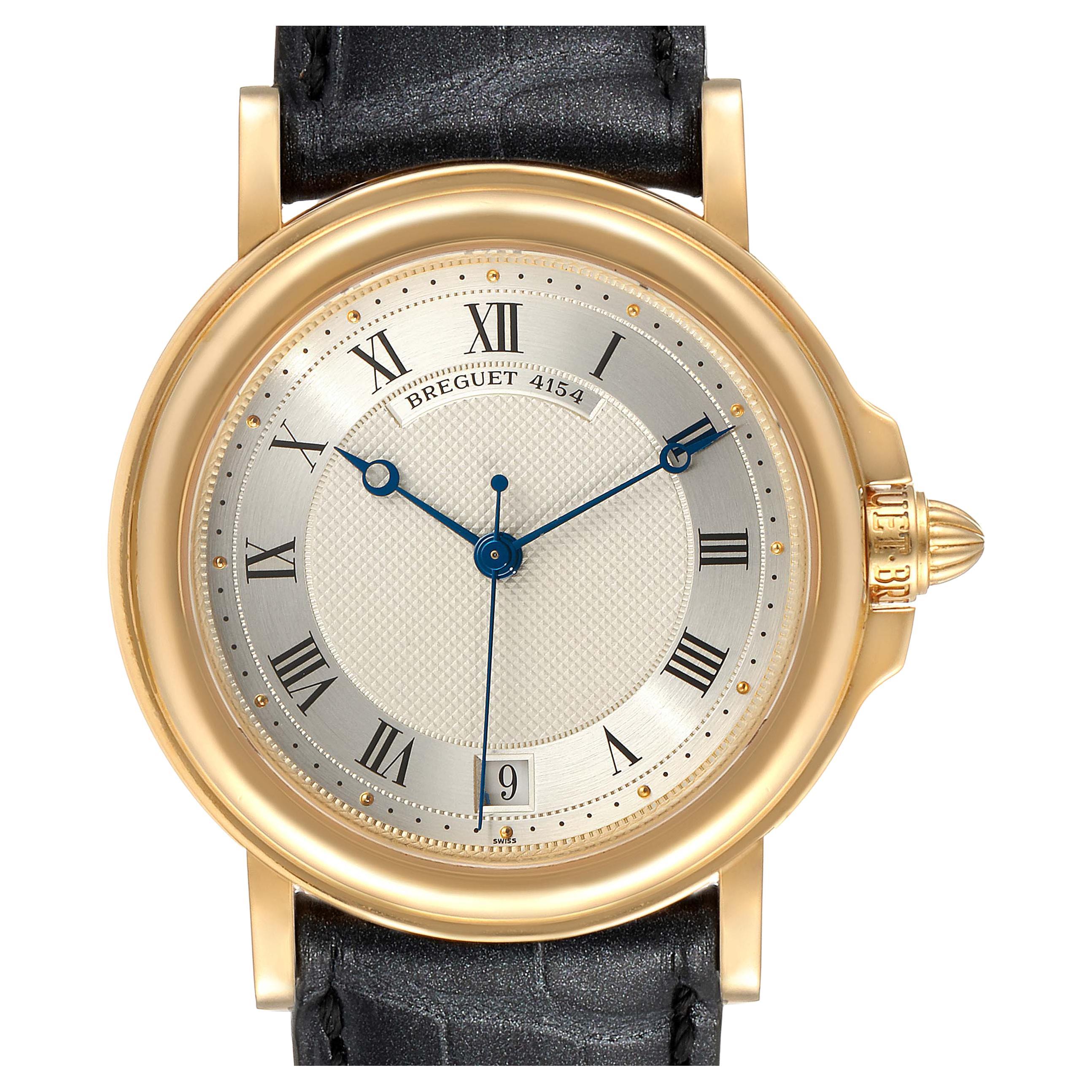 Breguet Classique 18K Yellow Gold Silver Dial Mens Watch 4154G For Sale