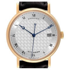 Breguet Classique 18K Yellow Gold Silver Dial Mens Watch 5177 Box Papers