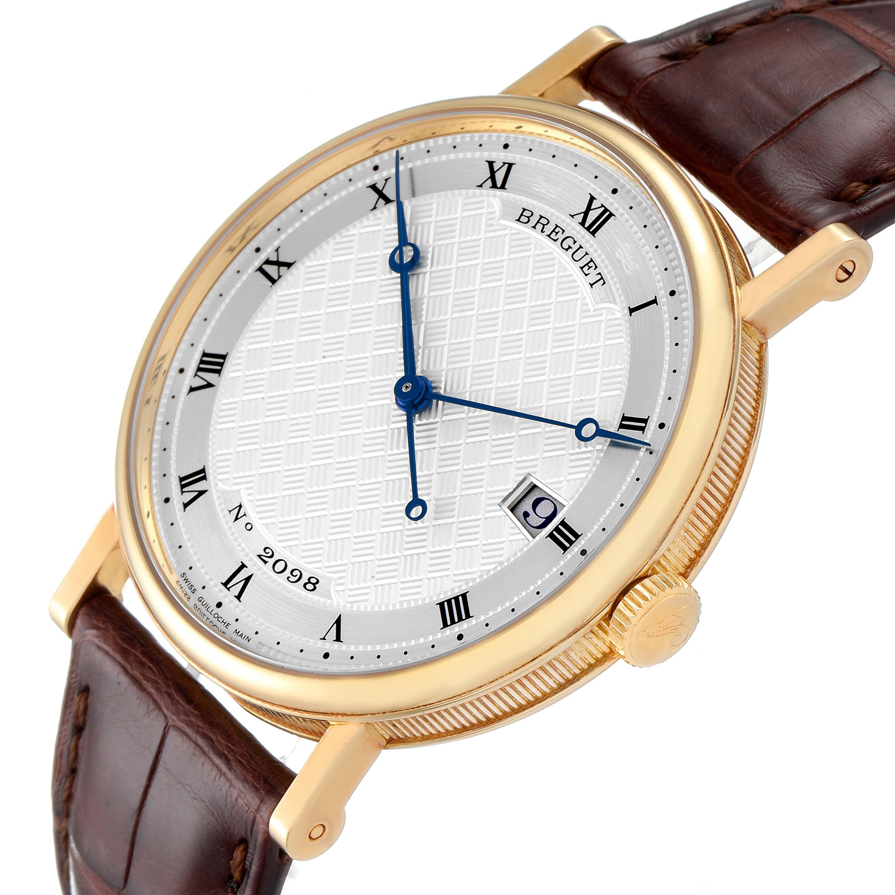 Breguet Classique 18K Yellow Gold Silver Dial Mens Watch 5177 Tag In Excellent Condition In Atlanta, GA