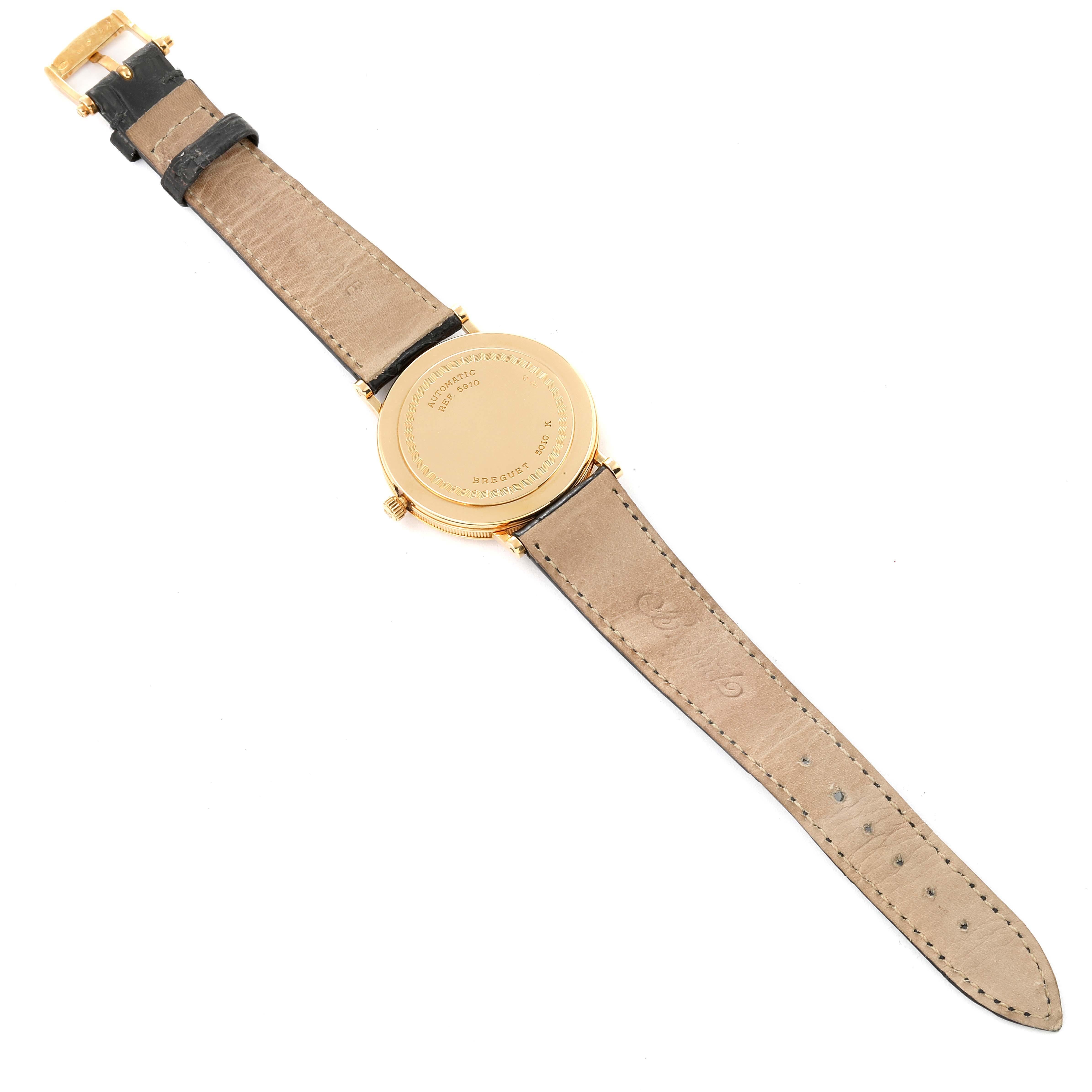 Classique 18K Gelbgold Silber Zifferblatt Herrenuhr 5910 Box Papiere von Breguet im Angebot 8