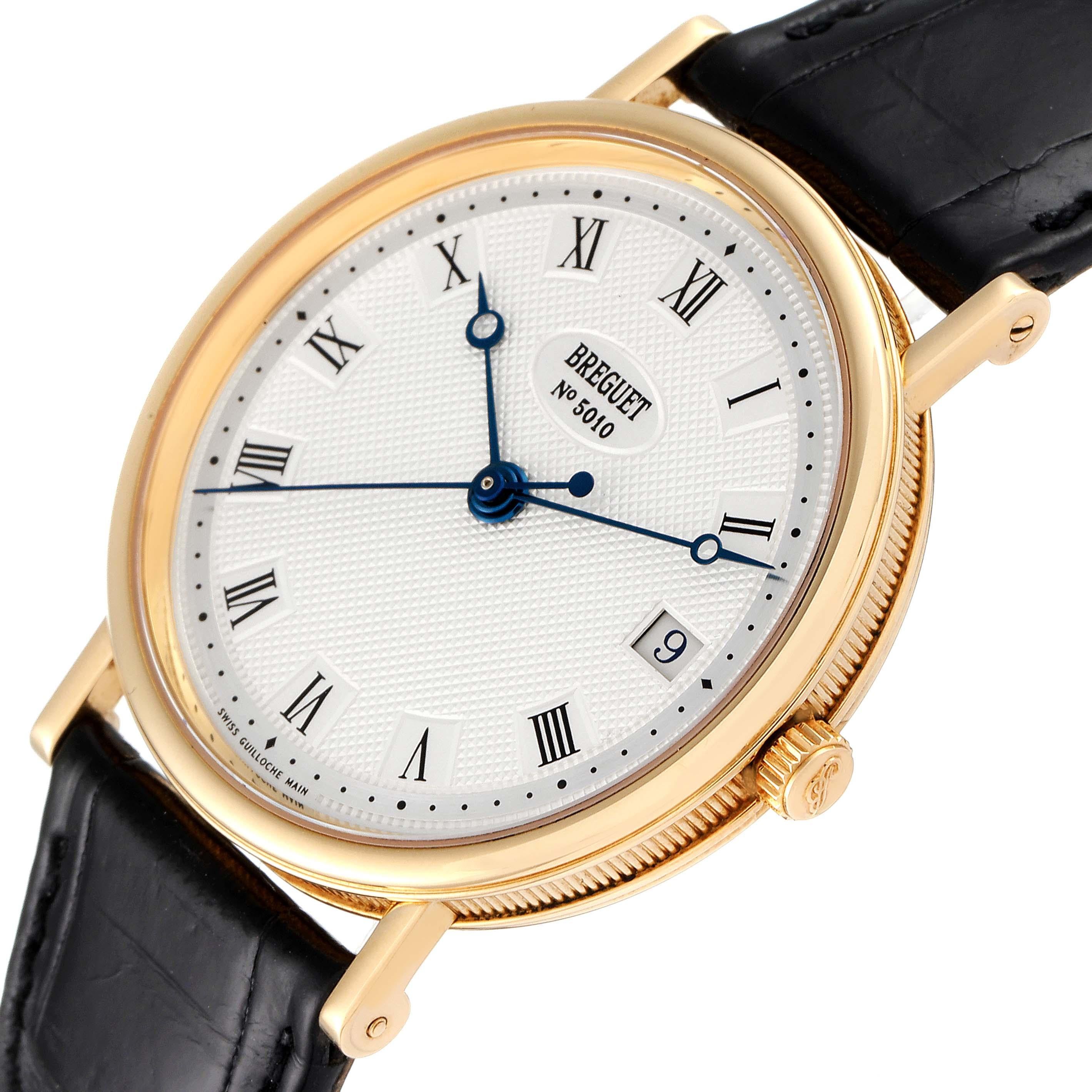 Classique 18K Gelbgold Silber Zifferblatt Herrenuhr 5910 Box Papiere von Breguet im Angebot 3