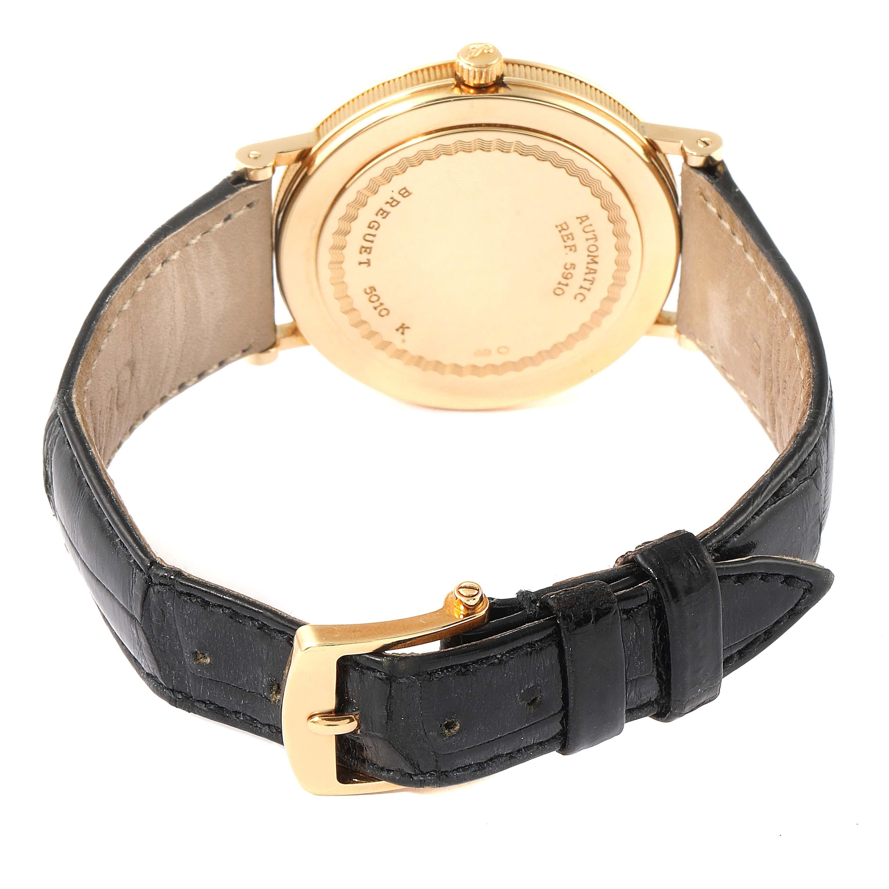 Classique 18K Gelbgold Silber Zifferblatt Herrenuhr 5910 Box Papiere von Breguet im Angebot 6