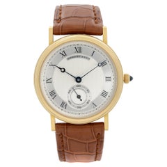 Breguet Classique 18k Gold Silver Guilloche Dial Hand-Wind Mens Watch 3290