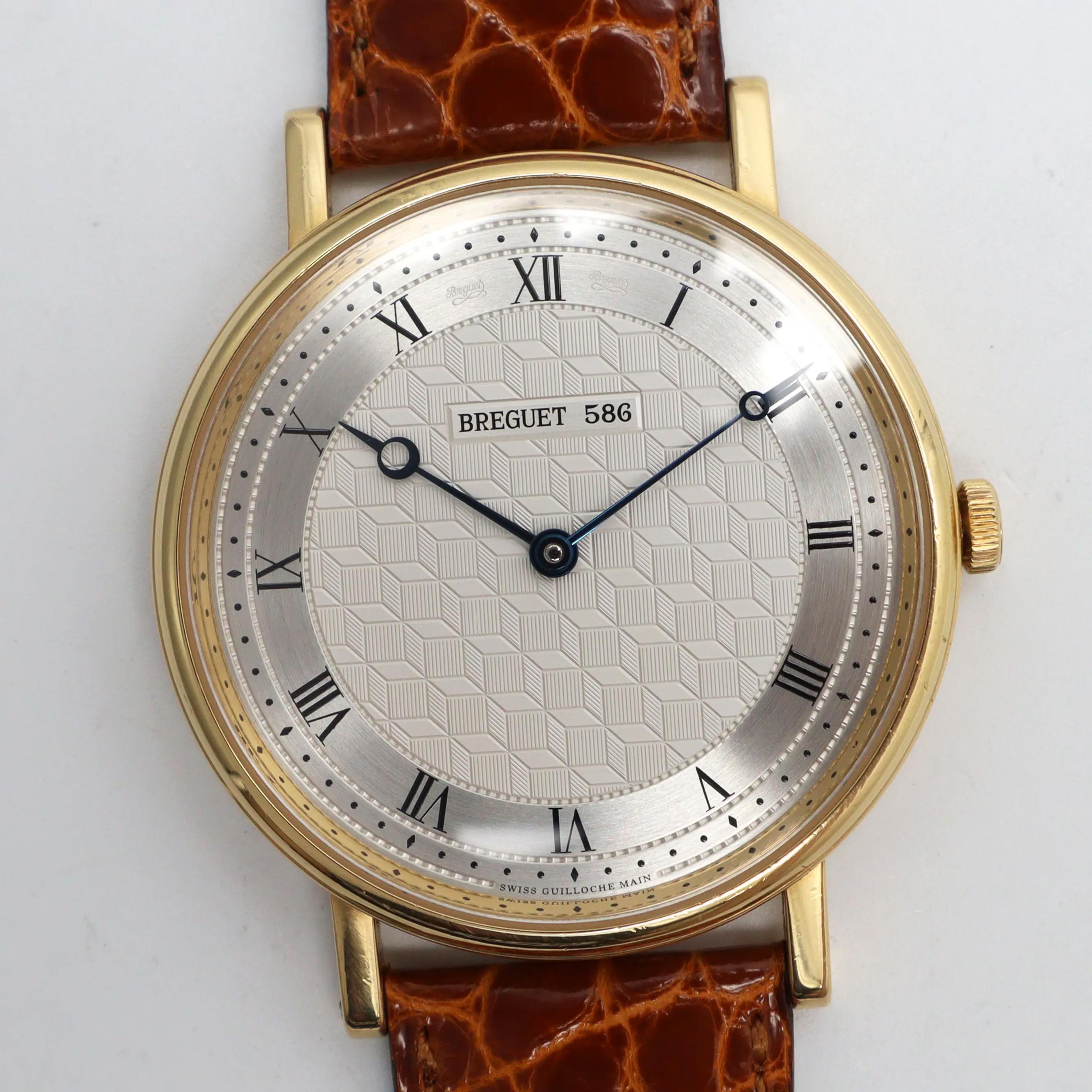Breguet Classique 41mm 18k Yellow Gold Silver Dial Hand Wind Watch 5967BA/11/9W6 For Sale 1