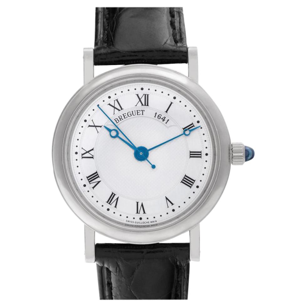 Breguet Classique 8067 18 Karat White Gold Silver Dial Automatic Watch For Sale