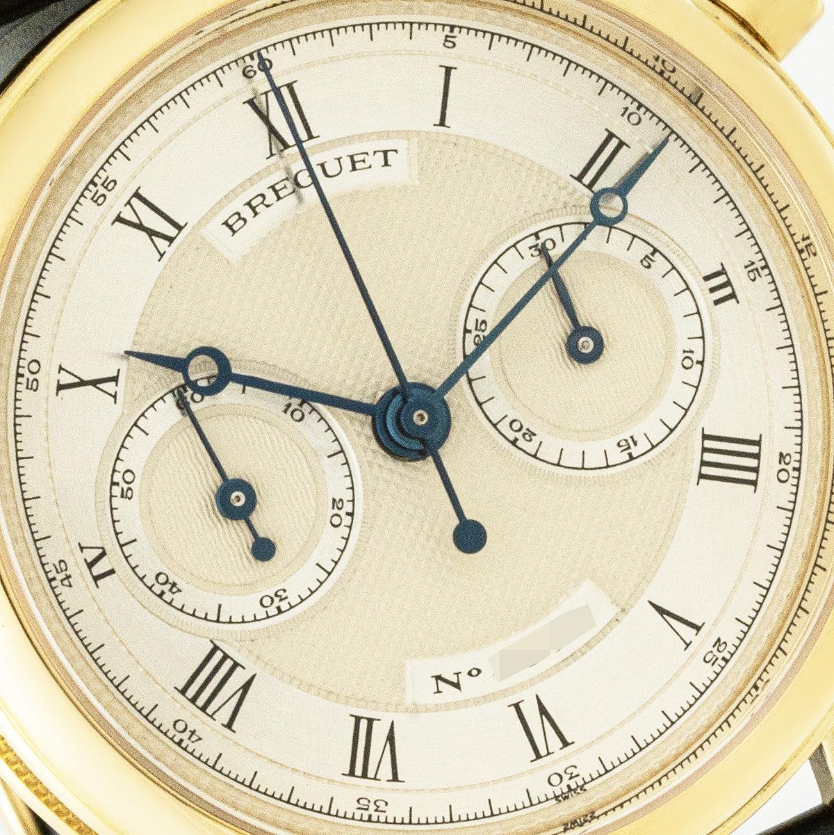 Breguet Classique Chronograph 18k Yellow Gold 3237BA In Excellent Condition For Sale In London, GB