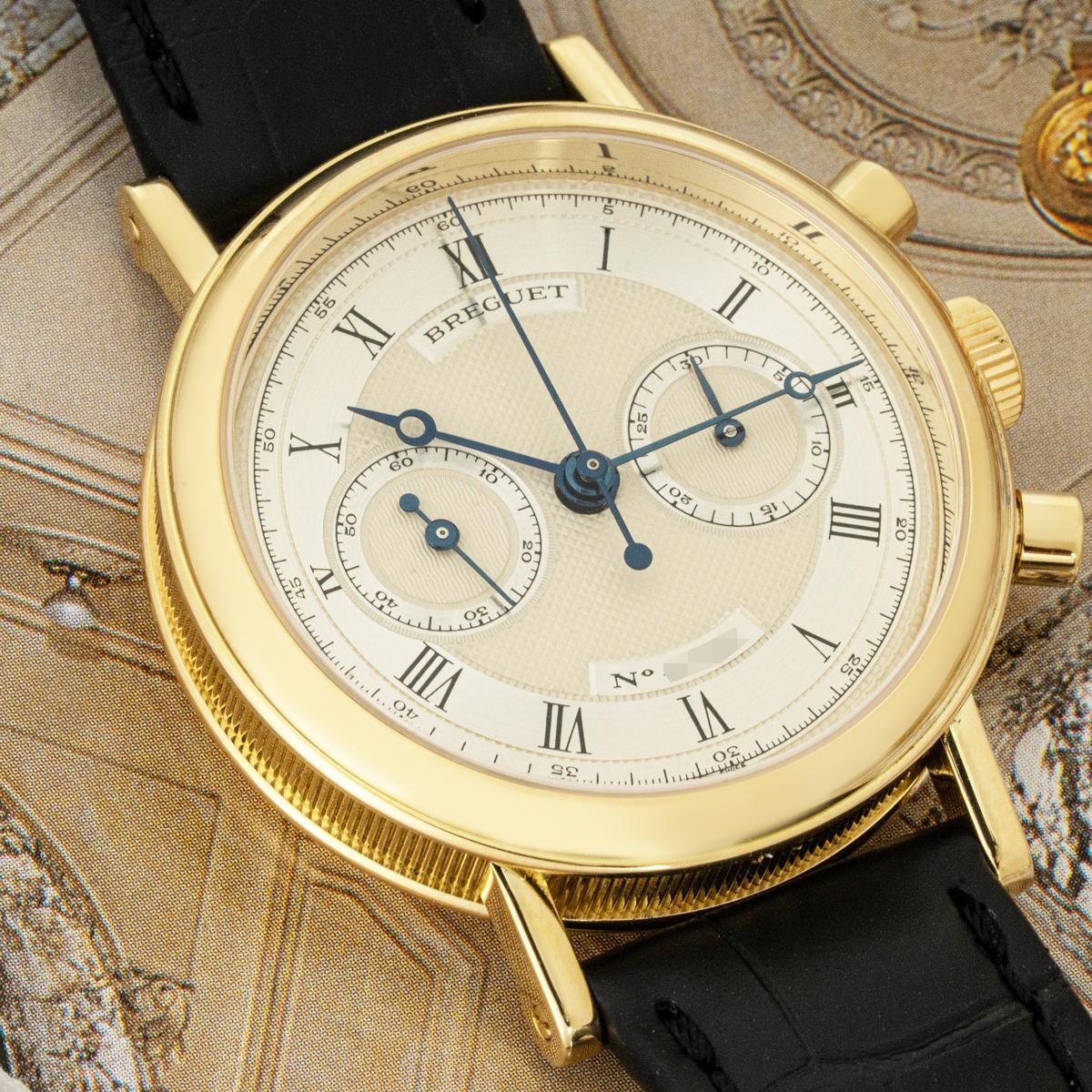 Breguet Classique Chronograph 18k Yellow Gold 3237BA For Sale 5