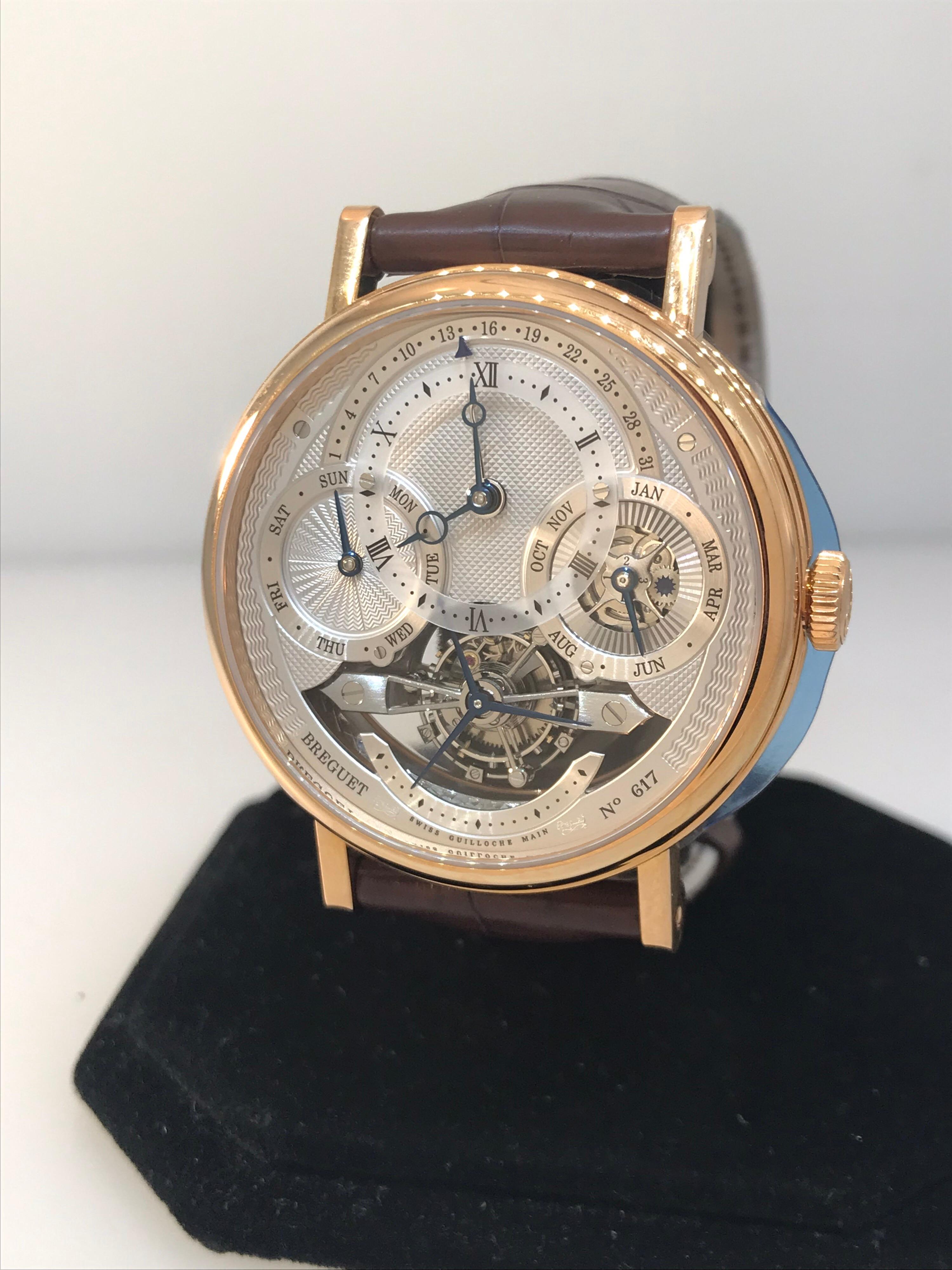 Breguet Classique Complications Men's Watch

Model Number: 3797BR/1E/9WU

100% Authentic

Brand New

Comes with original Breguet Box and Papers

18 Karat Rose Gold

Silver Dial

Case Diameter: 41mm

Manual Winding Movement

Features: Date, Day,