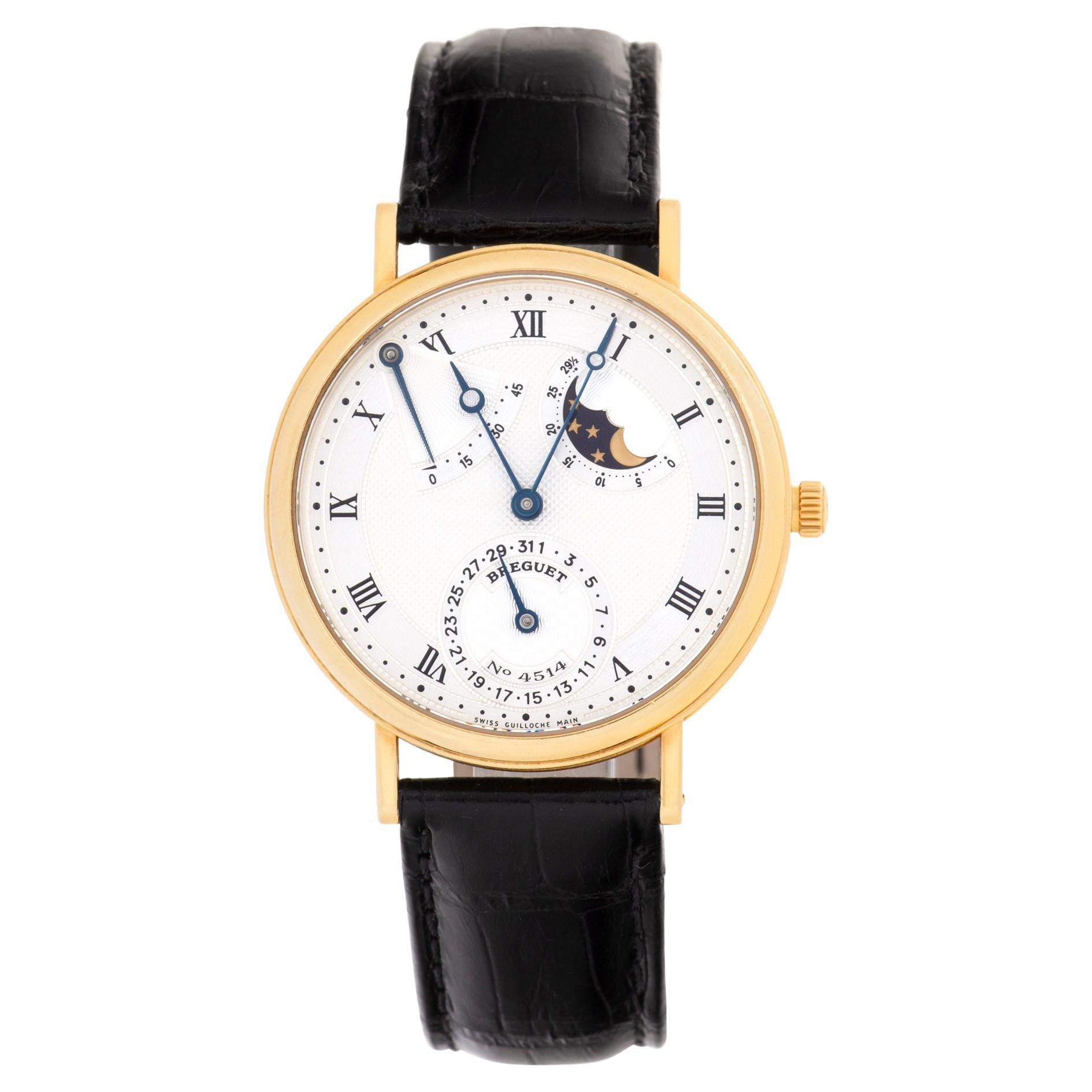 Breguet Classique in 18k Yellow Gold Watch on Black Leather Strap For Sale